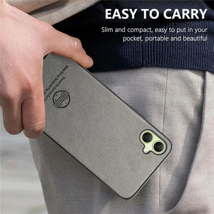 For Samsung Galaxy A06 Case Cloth Texture Leather+PC+TPU Anti-Drop Phone Cover