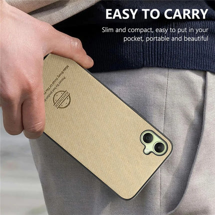 For Samsung Galaxy A06 Case Cloth Texture Leather+PC+TPU Anti-Drop Phone Cover