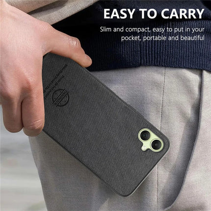 For Samsung Galaxy A06 Case Cloth Texture Leather+PC+TPU Anti-Drop Phone Cover