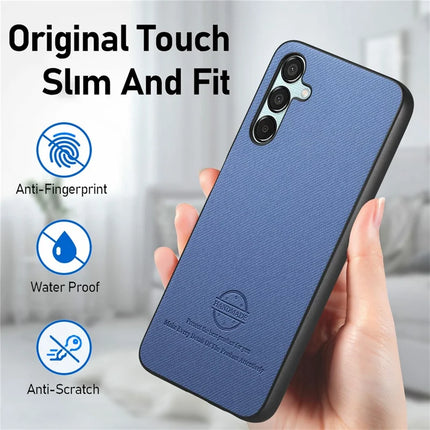 For Samsung Galaxy A16 4G / 5G Case Cloth Texture Leather+PC+TPU Anti-Drop Phone Cover