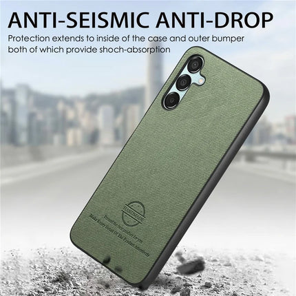 For Samsung Galaxy A16 4G / 5G Case Cloth Texture Leather+PC+TPU Anti-Drop Phone Cover
