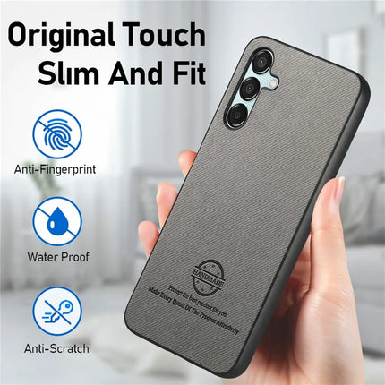 For Samsung Galaxy A16 4G / 5G Case Cloth Texture Leather+PC+TPU Anti-Drop Phone Cover