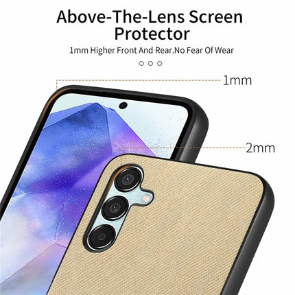 For Samsung Galaxy A16 4G / 5G Case Cloth Texture Leather+PC+TPU Anti-Drop Phone Cover