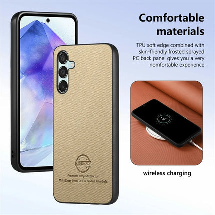 For Samsung Galaxy A16 4G / 5G Case Cloth Texture Leather+PC+TPU Anti-Drop Phone Cover