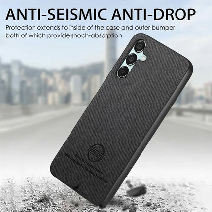 For Samsung Galaxy A16 4G / 5G Case Cloth Texture Leather+PC+TPU Anti-Drop Phone Cover