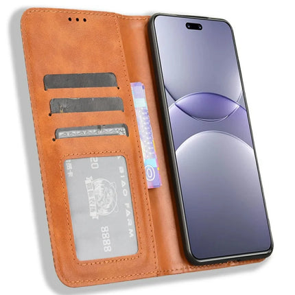 For Huawei nova 13 Pro 5G Leather Case Wallet Stand Retro Texture Phone Cover