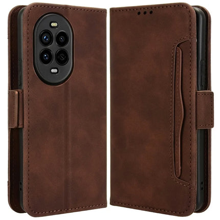 For Huawei nova 13 Pro 5G Leather Case Phone Wallet Cover with Multiple Card Slots - Brown