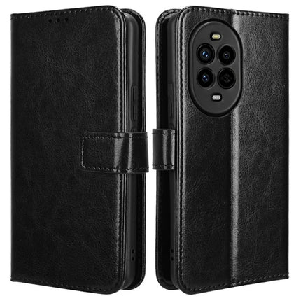 For Huawei nova 13 Pro 5G Case Crazy Horse Texture PU Leather Phone Wallet Cover - Black