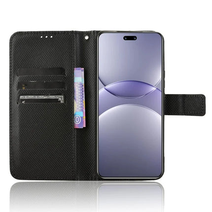 For Huawei nova 13 Pro 5G Case PU Leather Diamond Texture Wallet Phone Cover