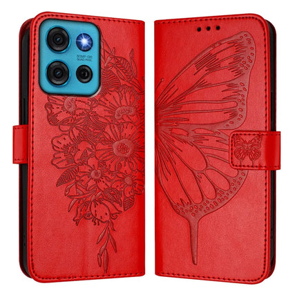 For Motorola Moto G75 5G Case YB Imprinting Series-4 Butterfly Flower Flip Wallet Leather Phone Cover