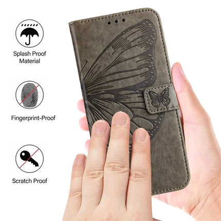 For Motorola Moto G75 5G Case YB Imprinting Series-4 Butterfly Flower Flip Wallet Leather Phone Cover