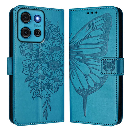 For Motorola Moto G75 5G Case YB Imprinting Series-4 Butterfly Flower Flip Wallet Leather Phone Cover