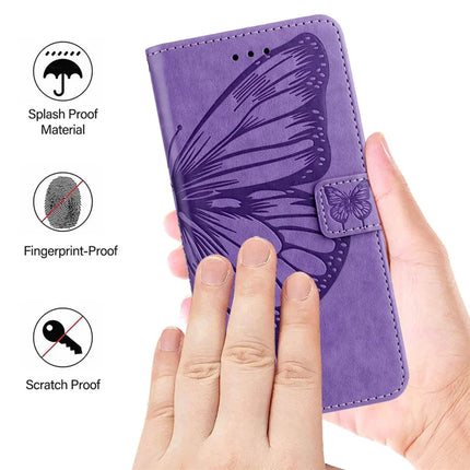 For Motorola Moto G75 5G Case YB Imprinting Series-4 Butterfly Flower Flip Wallet Leather Phone Cover