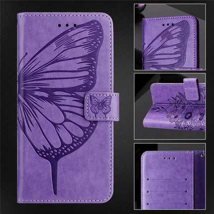For Motorola Moto G75 5G Case YB Imprinting Series-4 Butterfly Flower Flip Wallet Leather Phone Cover