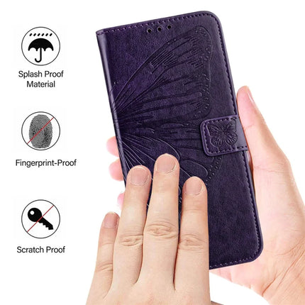 For Motorola Moto G75 5G Case YB Imprinting Series-4 Butterfly Flower Flip Wallet Leather Phone Cover