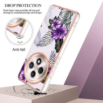 For Oppo Reno12 F 5G / Oppo Reno12 F 4G Case with IMD Marble Flower Pattern TPU Mobile Back Cover