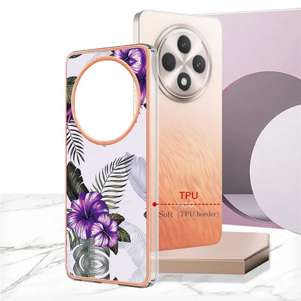 For Oppo Reno12 F 5G / Oppo Reno12 F 4G Case with IMD Marble Flower Pattern TPU Mobile Back Cover