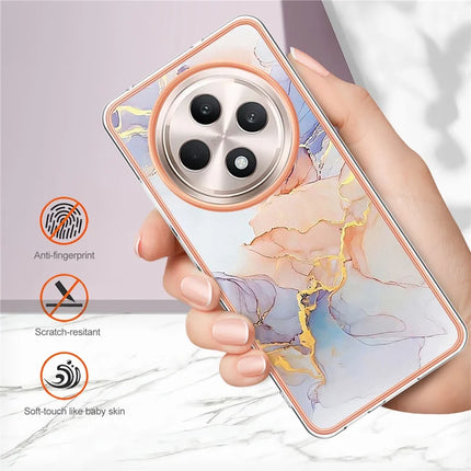 For Oppo Reno12 F 5G / Oppo Reno12 F 4G Case with IMD Marble Flower Pattern TPU Mobile Back Cover