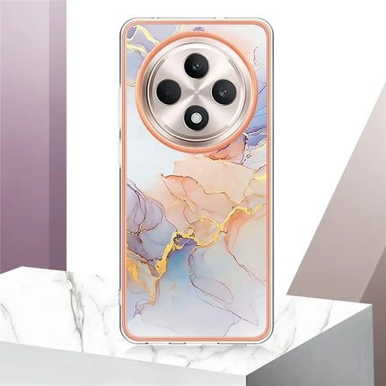 For Oppo Reno12 F 5G / Oppo Reno12 F 4G Case with IMD Marble Flower Pattern TPU Mobile Back Cover
