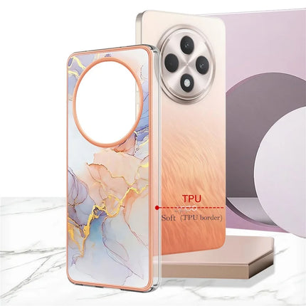 For Oppo Reno12 F 5G / Oppo Reno12 F 4G Case with IMD Marble Flower Pattern TPU Mobile Back Cover