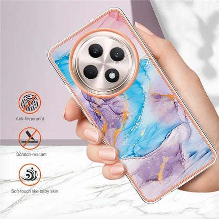 For Oppo Reno12 F 5G / Oppo Reno12 F 4G Case with IMD Marble Flower Pattern TPU Mobile Back Cover