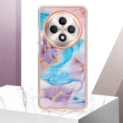 For Oppo Reno12 F 5G / Oppo Reno12 F 4G Case with IMD Marble Flower Pattern TPU Mobile Back Cover