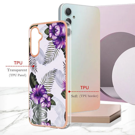 For Samsung Galaxy A16 4G / Galaxy A16 5G Case with IMD Marble Flower Pattern TPU Mobile Back Cover