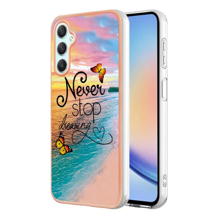 For Samsung Galaxy A16 4G / Galaxy A16 5G Case with IMD Marble Flower Pattern TPU Mobile Back Cover  - Never Stop Dreaming
