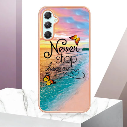 For Samsung Galaxy A16 4G / Galaxy A16 5G Case with IMD Marble Flower Pattern TPU Mobile Back Cover