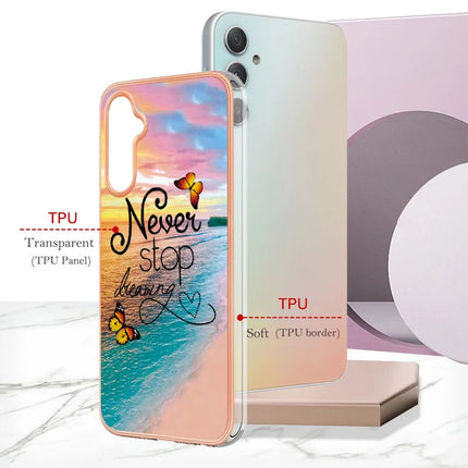 For Samsung Galaxy A16 4G / Galaxy A16 5G Case with IMD Marble Flower Pattern TPU Mobile Back Cover
