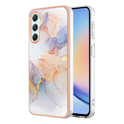 For Samsung Galaxy A16 4G / Galaxy A16 5G Case with IMD Marble Flower Pattern TPU Mobile Back Cover  - Milky Way Marble White