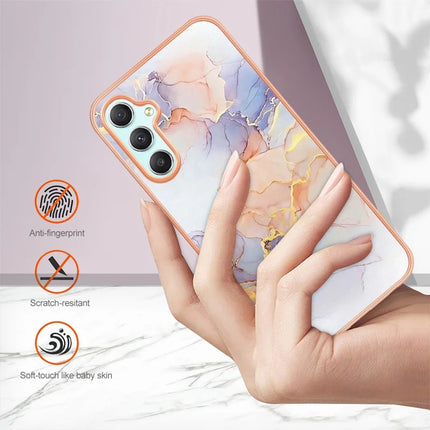 For Samsung Galaxy A16 4G / Galaxy A16 5G Case with IMD Marble Flower Pattern TPU Mobile Back Cover