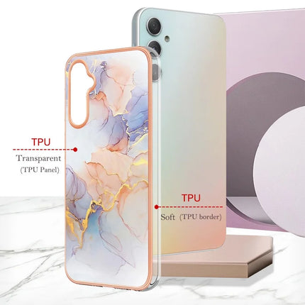For Samsung Galaxy A16 4G / Galaxy A16 5G Case with IMD Marble Flower Pattern TPU Mobile Back Cover
