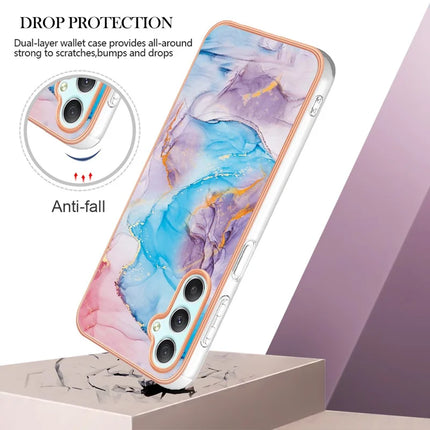 For Samsung Galaxy A16 4G / Galaxy A16 5G Case with IMD Marble Flower Pattern TPU Mobile Back Cover