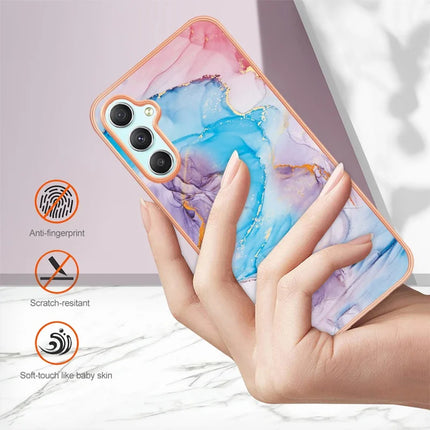 For Samsung Galaxy A16 4G / Galaxy A16 5G Case with IMD Marble Flower Pattern TPU Mobile Back Cover