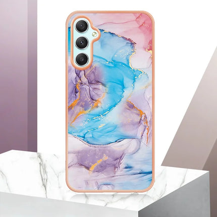 For Samsung Galaxy A16 4G / Galaxy A16 5G Case with IMD Marble Flower Pattern TPU Mobile Back Cover