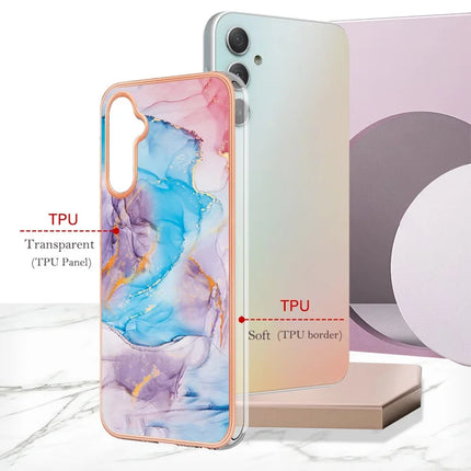 For Samsung Galaxy A16 4G / Galaxy A16 5G Case with IMD Marble Flower Pattern TPU Mobile Back Cover