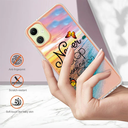 For Samsung Galaxy A06 Case with IMD Marble Flower Pattern TPU Mobile Back Cover