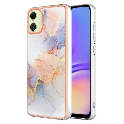 For Samsung Galaxy A06 Case with IMD Marble Flower Pattern TPU Mobile Back Cover  - Milky Way Marble White
