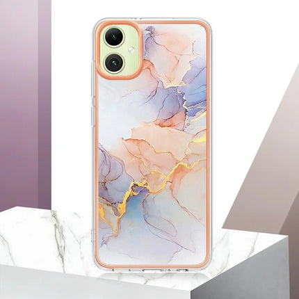 For Samsung Galaxy A06 Case with IMD Marble Flower Pattern TPU Mobile Back Cover
