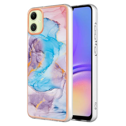 For Samsung Galaxy A06 Case with IMD Marble Flower Pattern TPU Mobile Back Cover  - Milky Way Marble Blue