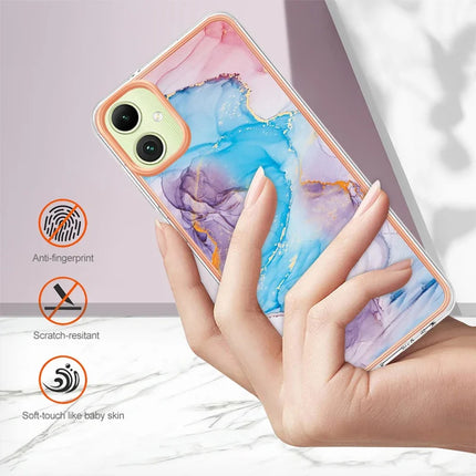 For Samsung Galaxy A06 Case with IMD Marble Flower Pattern TPU Mobile Back Cover