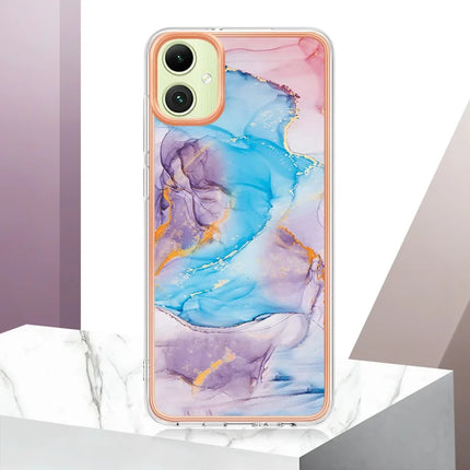 For Samsung Galaxy A06 Case with IMD Marble Flower Pattern TPU Mobile Back Cover