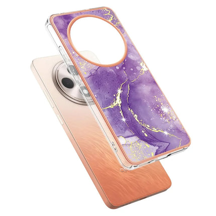 For Oppo Reno12 F 5G / Oppo Reno12 F 4G TPU Case with IMD Marble Pattern Electroplated Back Cover