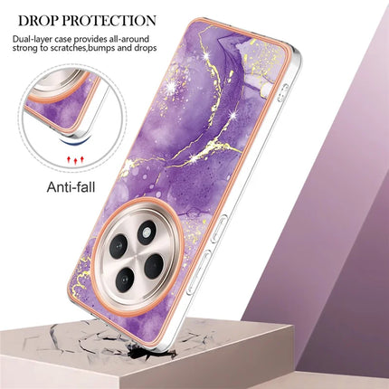 For Oppo Reno12 F 5G / Oppo Reno12 F 4G TPU Case with IMD Marble Pattern Electroplated Back Cover