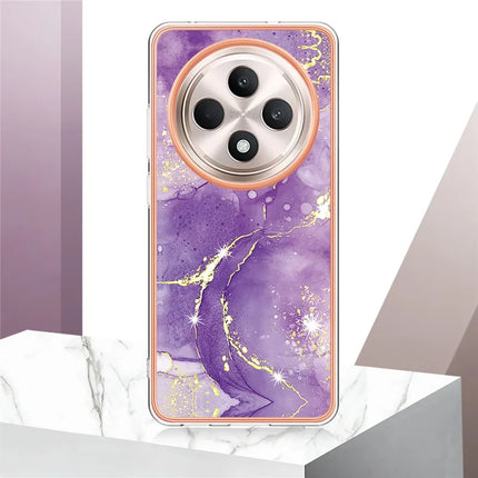 For Oppo Reno12 F 5G / Oppo Reno12 F 4G TPU Case with IMD Marble Pattern Electroplated Back Cover