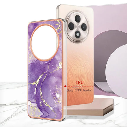 For Oppo Reno12 F 5G / Oppo Reno12 F 4G TPU Case with IMD Marble Pattern Electroplated Back Cover