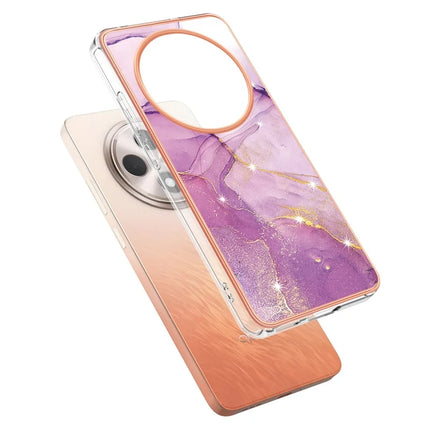 For Oppo Reno12 F 5G / Oppo Reno12 F 4G TPU Case with IMD Marble Pattern Electroplated Back Cover