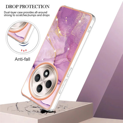 For Oppo Reno12 F 5G / Oppo Reno12 F 4G TPU Case with IMD Marble Pattern Electroplated Back Cover