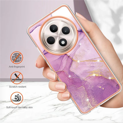 For Oppo Reno12 F 5G / Oppo Reno12 F 4G TPU Case with IMD Marble Pattern Electroplated Back Cover